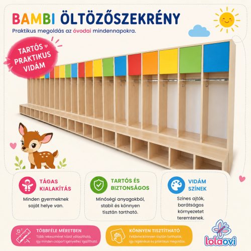 Bambi óvodai öltözőszekrény