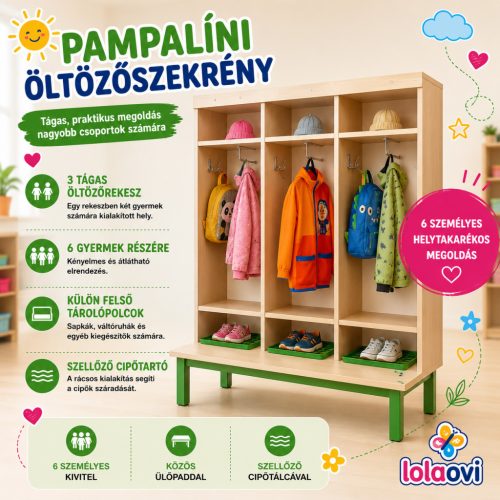 PAMPALINI Óvodai öltözőszekrény